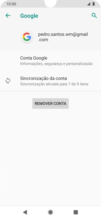 Prima Sincronização da conta.