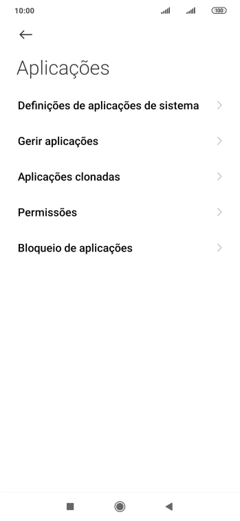 Prima Gerir aplicações.
