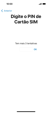 Se o cartão SIM estiver bloqueado, deve introduzir o código PIN e premir OK.