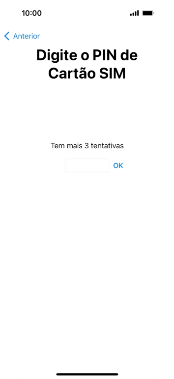 Se o cartão SIM estiver bloqueado, deve introduzir o código PIN e premir OK.