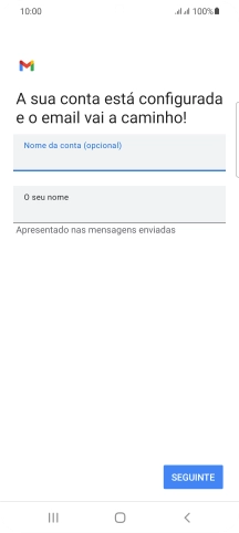 Prima O seu nome e introduza o nome do remetente pretendido.