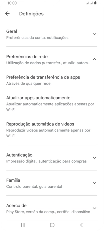 Prima Atualizar apps automaticamente.