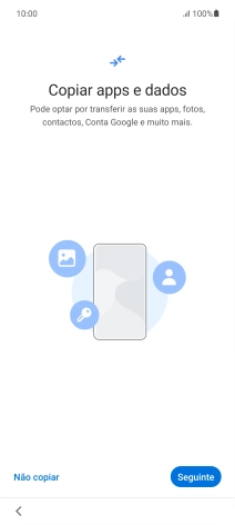 É possível transferir conteúdo de outro telefone quando o telefone for ativado antes da primeira utilização e quando o telefone tiver sido reiniciado. Quando esta imagem for mostrada no ecrã, o telefone está pronto para transferir conteúdo de outro telefone.