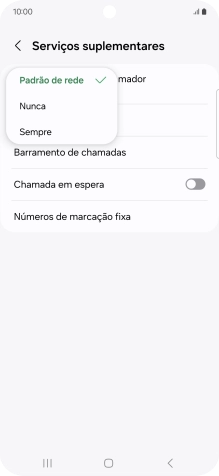 Prima Sempre para ativar a visualização do seu número.