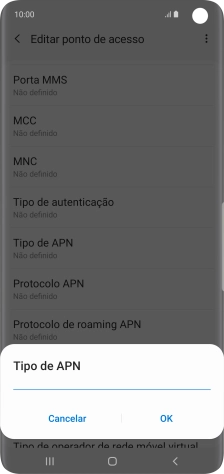 Introduza mms e prima OK.