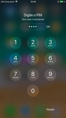 Introduza o seu código PIN e prima OK.