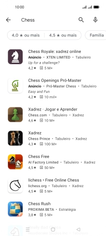 Prima a app pretendida.