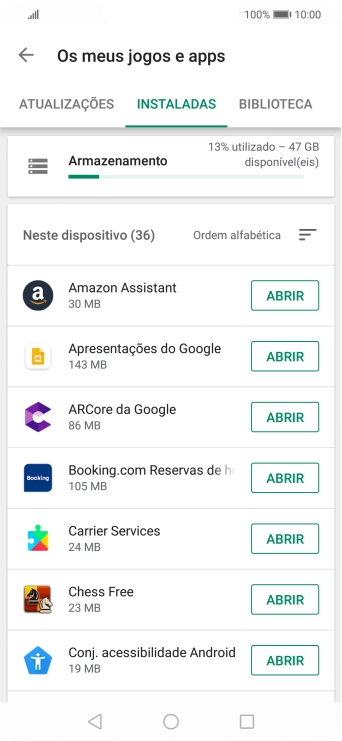 Prima a app pretendida.