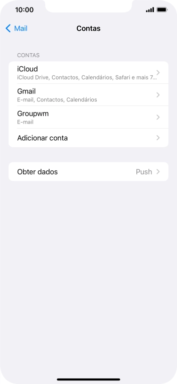 Prima o nome na conta de e-mail que acabou de criar.