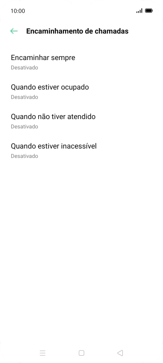 Prima o tipo de desvio pretendido.