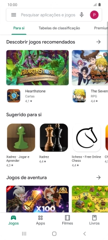 Deslize o dedo sobre o ecrã da esquerda para a direita.