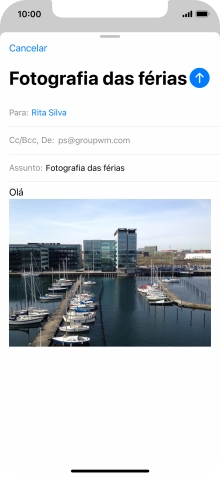 Prima o ícone para enviar.