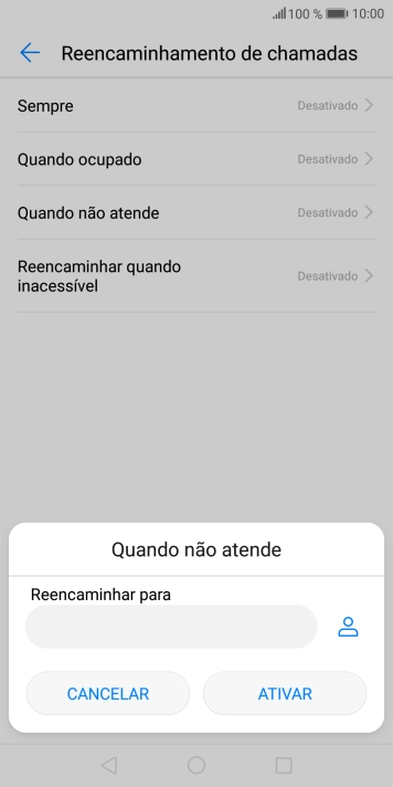 Introduza 123 e prima ATIVAR.