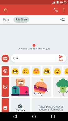 Prima o ícone de galeria.