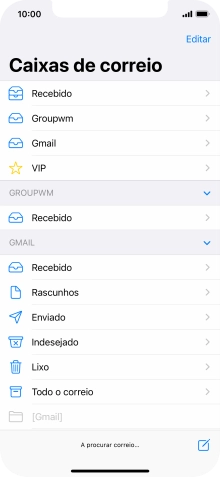 Prima a conta de e-mail pretendida.