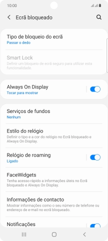Prima Tipo de bloqueio do ecrã.