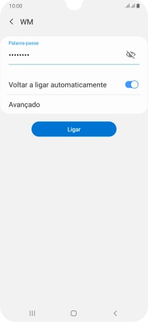Introduza a password da rede Wi-Fi e prima Ligar.