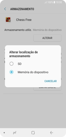 Prima o nome do cartão de memória.