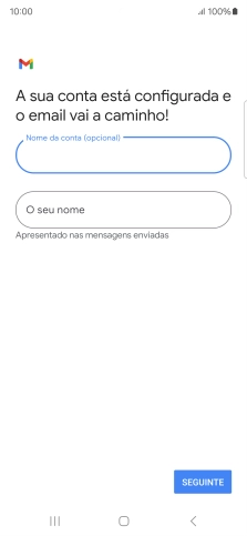 Prima O seu nome e introduza o nome do remetente pretendido.