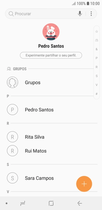 Prima o ícone de menu.