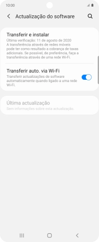 Prima Transferir e instalar. Se existir uma nova versão de software disponível, será agora indicado no ecrã. Siga as indicações no ecrã para atualizar o software do telefone.