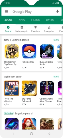 Deslize o dedo sobre o ecrã da esquerda para a direita.