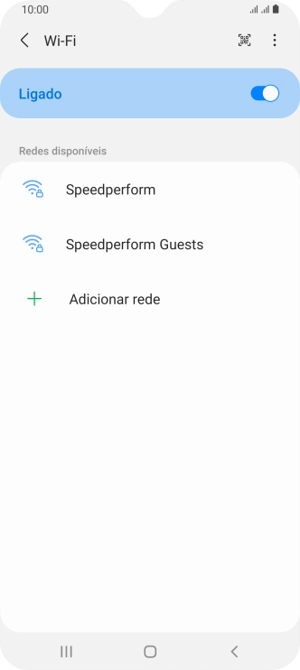 Prima a rede Wi-Fi pretendida.
