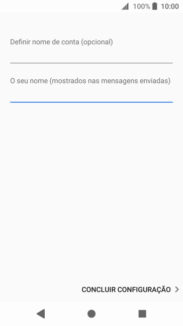 Prima CONCLUIR CONFIGURAÇÃO.