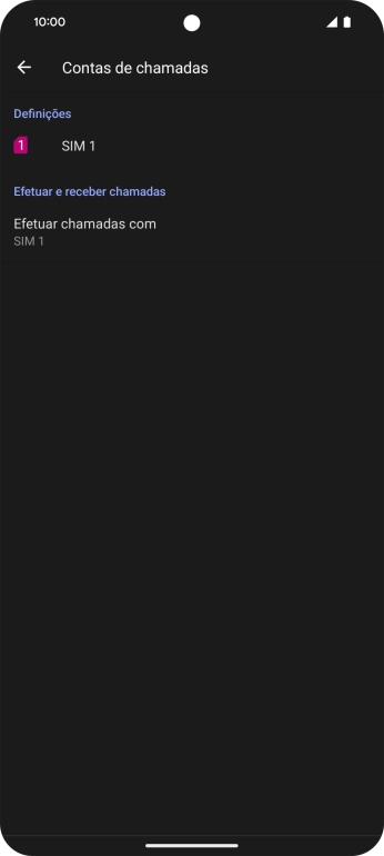 Prima o nome do cartão SIM.