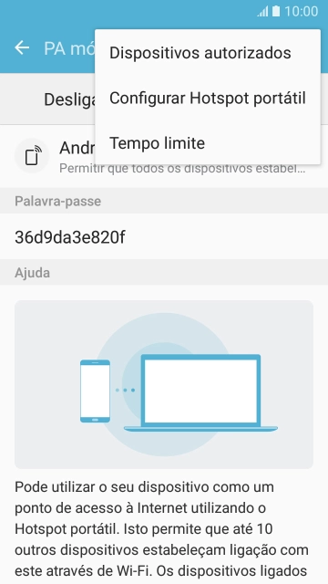 Prima Configurar Hotspot portátil.