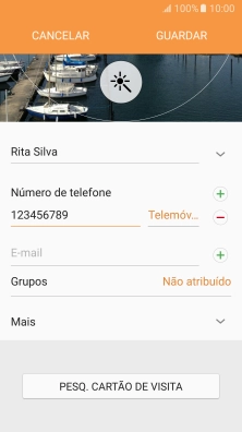 Prima o campo junto do número de telefone.