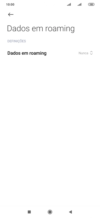 Prima Dados em roaming.