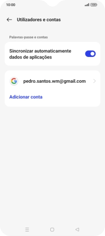 Prima Adicionar conta.