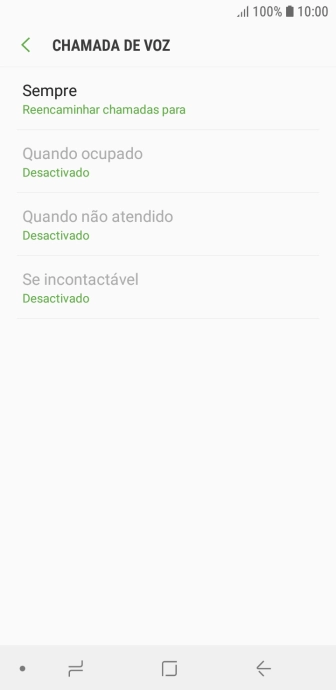 Prima o tipo de desvio pretendido.