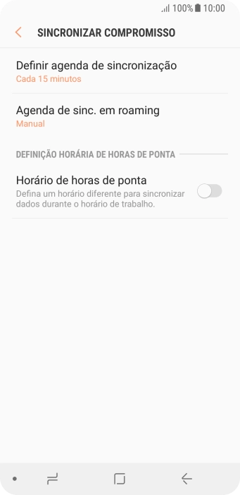 Prima Definir agenda de sincronização.