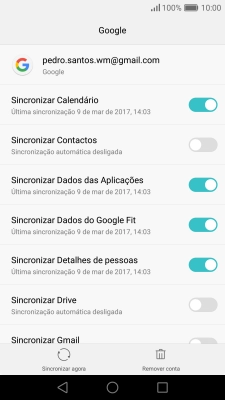Prima Sincronizar Contactos para ativar a função.