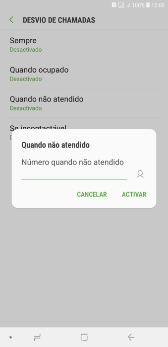Introduza 123 e prima ACTIVAR.
