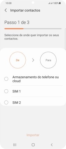 Prima o cartão SIM pretendido.
