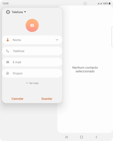 Prima a lista suspensa da lista de contactos.