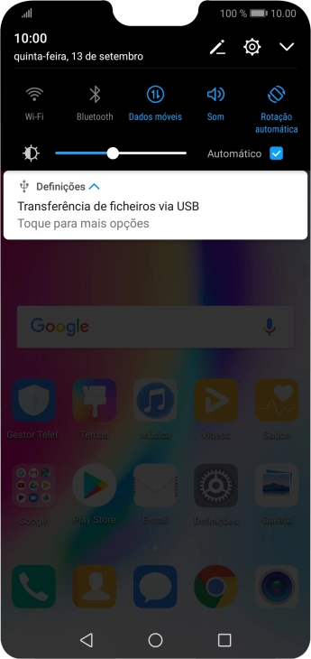 Prima Toque para mais opções.