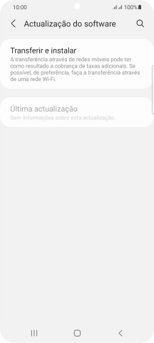 Prima Transferir e instalar. Se existir uma nova versão de software disponível, será agora indicado no ecrã. Siga as indicações no ecrã para atualizar o software do telefone.