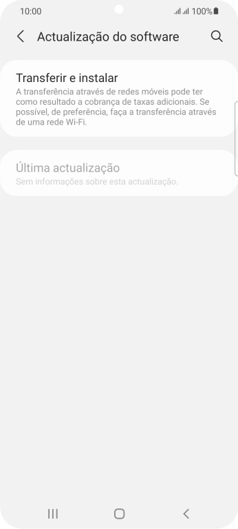 Prima Transferir e instalar. Se existir uma nova versão de software disponível, será agora indicado no ecrã. Siga as indicações no ecrã para atualizar o software do telefone.