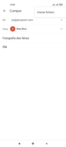 Prima Anexar ficheiro e vá até à pasta pretendida.