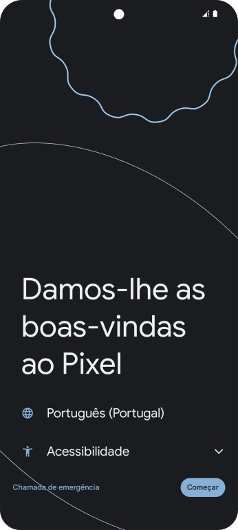 Prima o campo junto ao ícone de idioma.