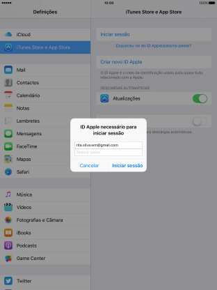 Prima Palavra-passe e introduza a password do ID Apple.