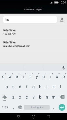 Prima o contacto pretendido.