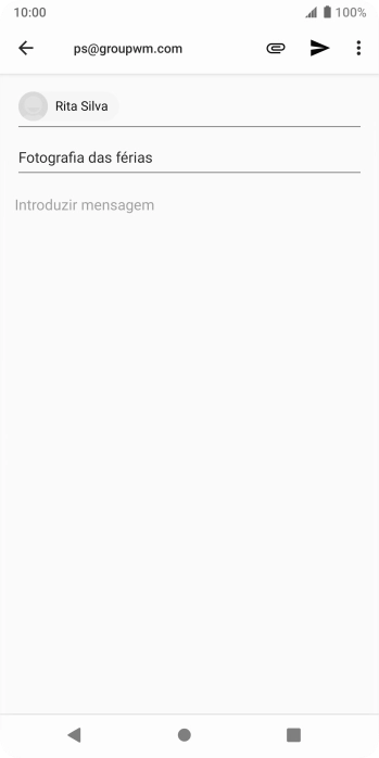 Prima o campo de escrita e escreva o texto do e-mail.
