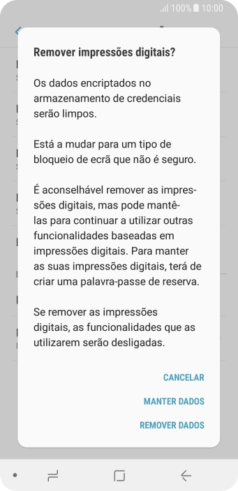 Prima REMOVER DADOS.