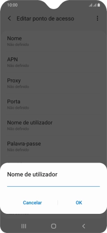 Introduza vodafone e prima OK.