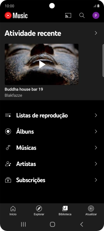 Prima a categoria pretendida e dirija-se ao ficheiro de música pretendido.